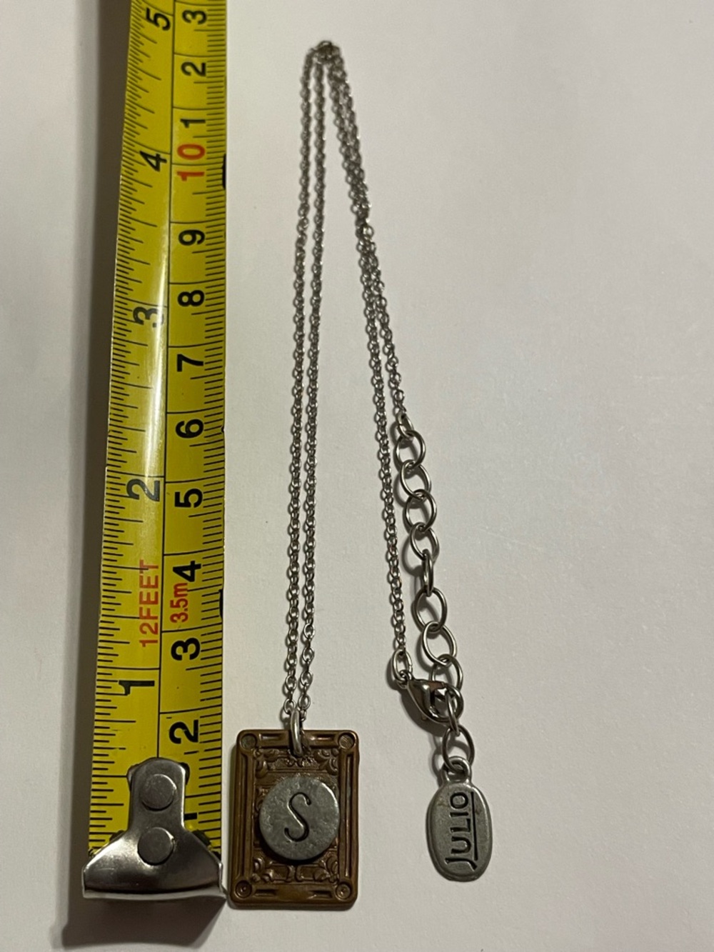 Signed Julio Initial “S” Necklace #9339 - Picture 4 of 4